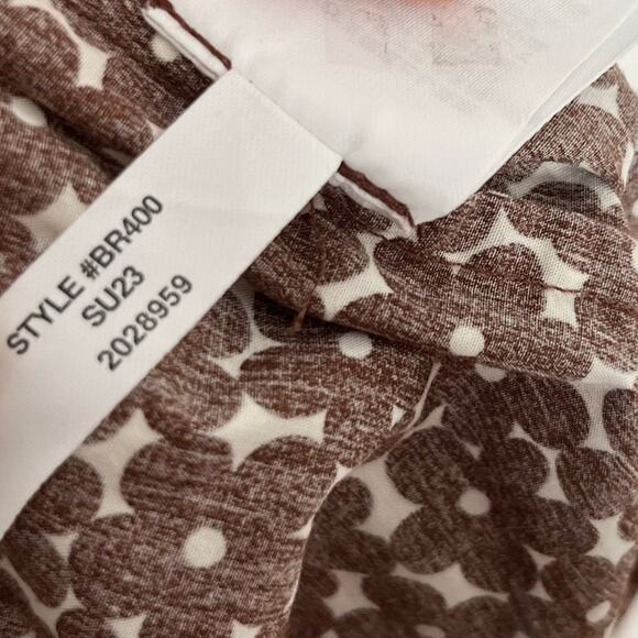 J. Crew Drop Waist Cotton Poplin Mini Dress Womens 8 Brown Floral Pockets Summer - Picture 10 of 11